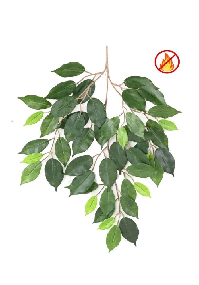 Ramo artificial de Ficus de 48 cm resistente ao fogo ES