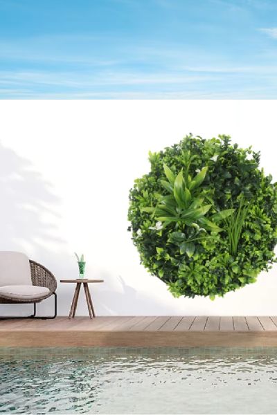 Circular frame artificial plants resistant UVR