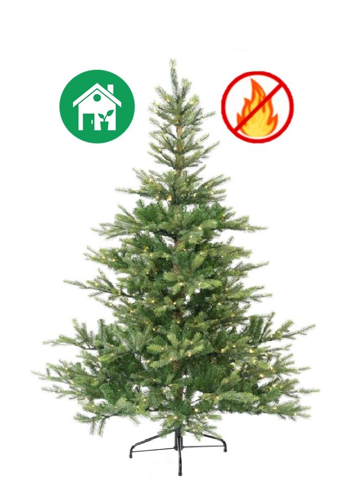 Albero abete Grandis artificiale di natale varie misure preilluminato led bianco fuoco resistente es